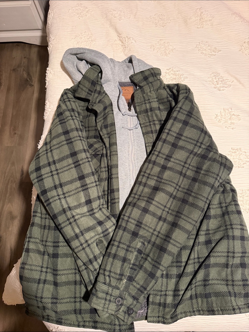 Sherpa/flannel zip hoodie